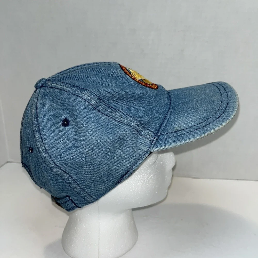 Vintage Luna Pier The Great American Teddy Bear Denim Adjustable Cap‎ Hat